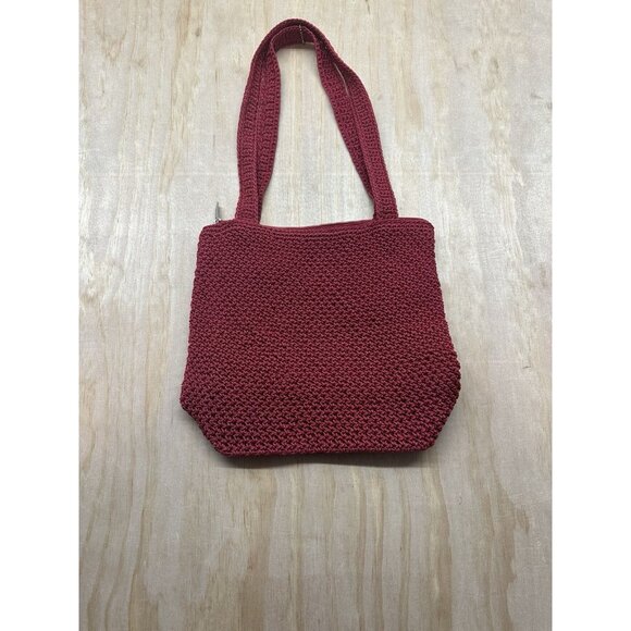 The Sak Red Bag Shoulder Medium Cherry Christmas Hobo Knit Classic Pockets Lined - Picture 1 of 7